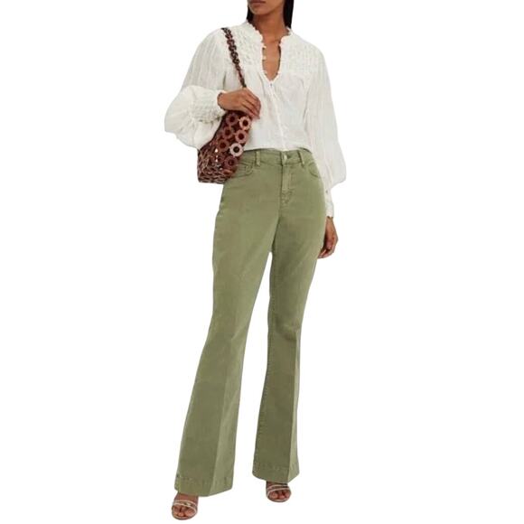 NWT L'Agence The Affair High Rise Flare Jeans in Brigade Green Size 30 - Picture 1 of 13